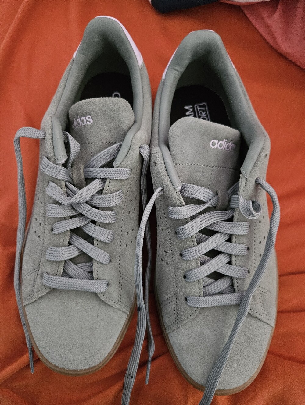 Ladies Adidas Green Cloudfoam Sneakers